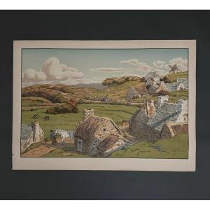 Lithographie par Henri Rivière Les Aspects de la Nature - Le Vallon