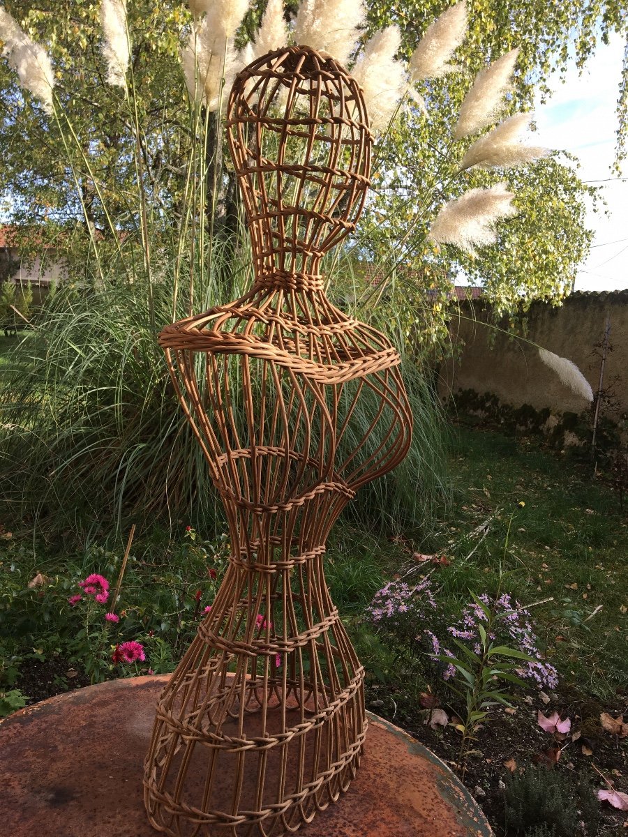 Large Laundry Mannequin In Basketry, Dating From The 1900s-photo-3