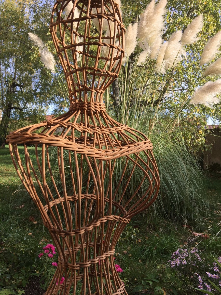 Large Laundry Mannequin In Basketry, Dating From The 1900s-photo-2