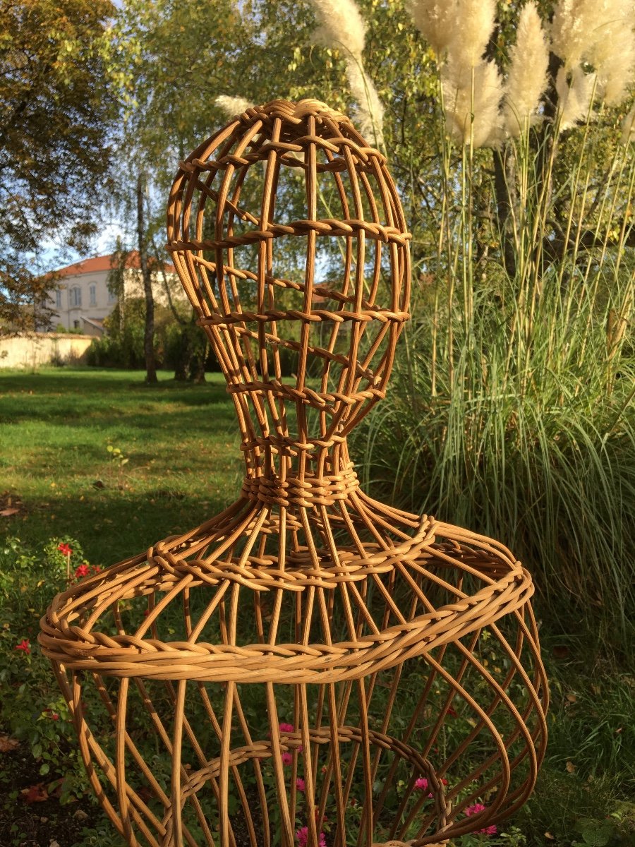 Large Laundry Mannequin In Basketry, Dating From The 1900s-photo-4