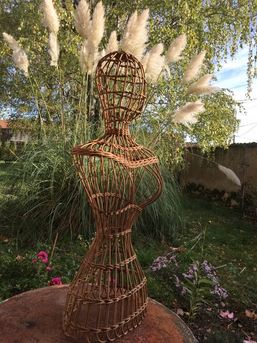 Large Laundry Mannequin In Basketry, Dating From The 1900s-photo-8