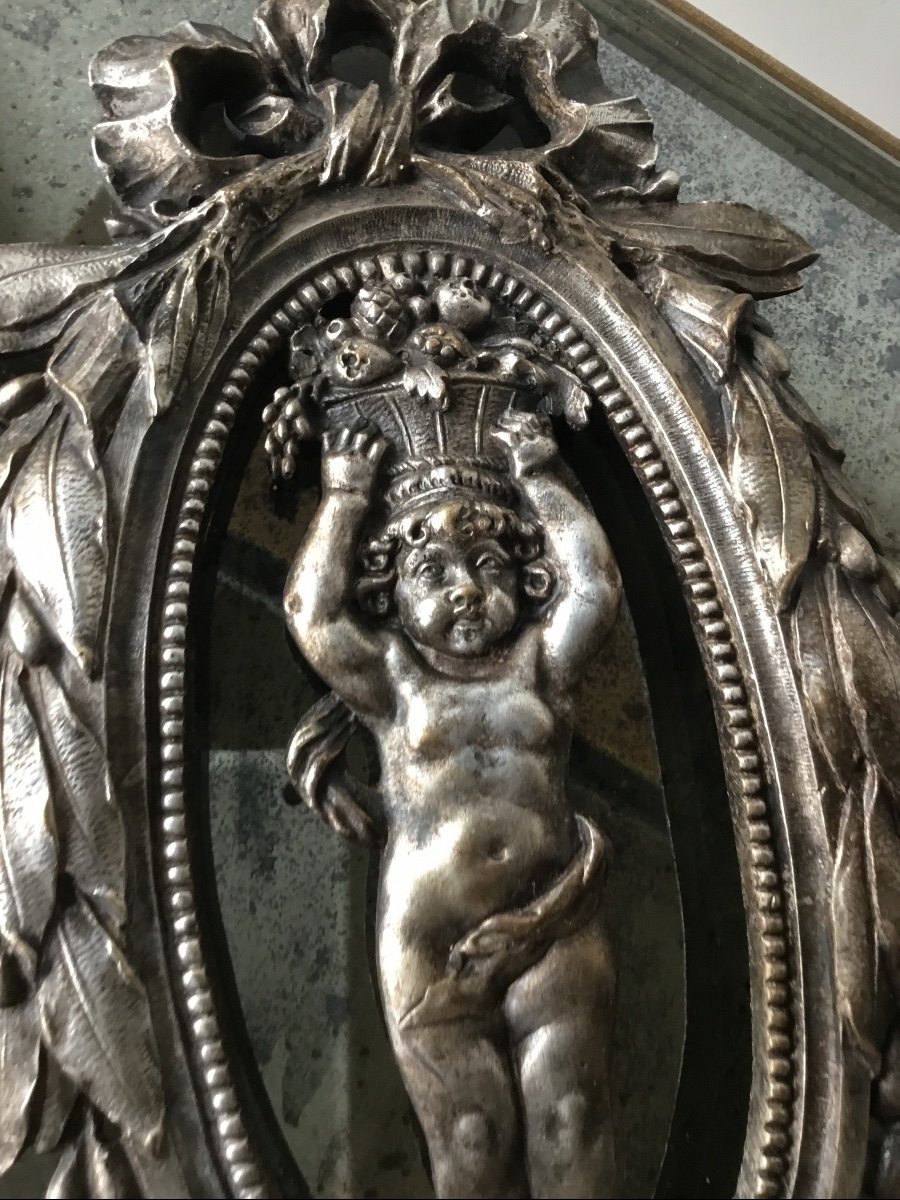 Putti Canephore The Pair Of Silver Bronzes-photo-4