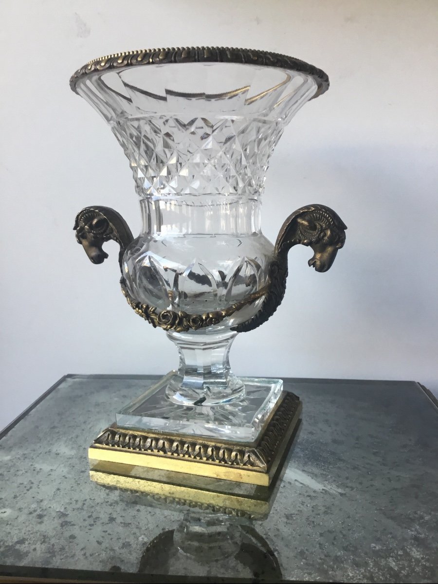 Cut Crystal Vase And Bronze Mount-photo-1