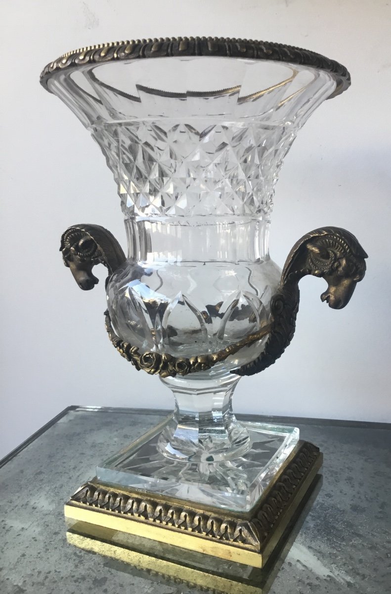 Cut Crystal Vase And Bronze Mount