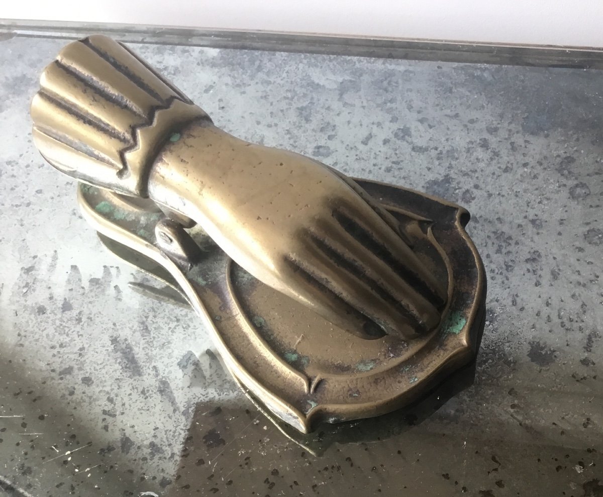 Bronze Hand, Paperweight And Mail Clip-photo-2