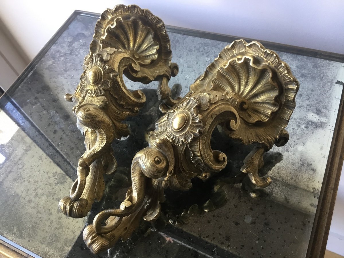 Pair Of Large Bronzes In Fall With Dolphins, Early Nineteenth-photo-8