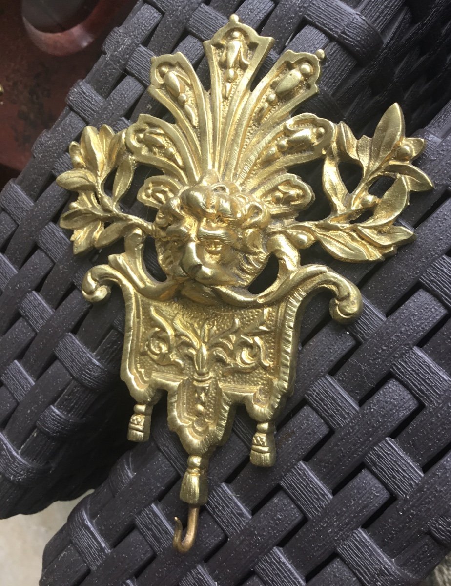 Miniature Gilt Bronze Attachment To Lion's Muzzle-photo-4