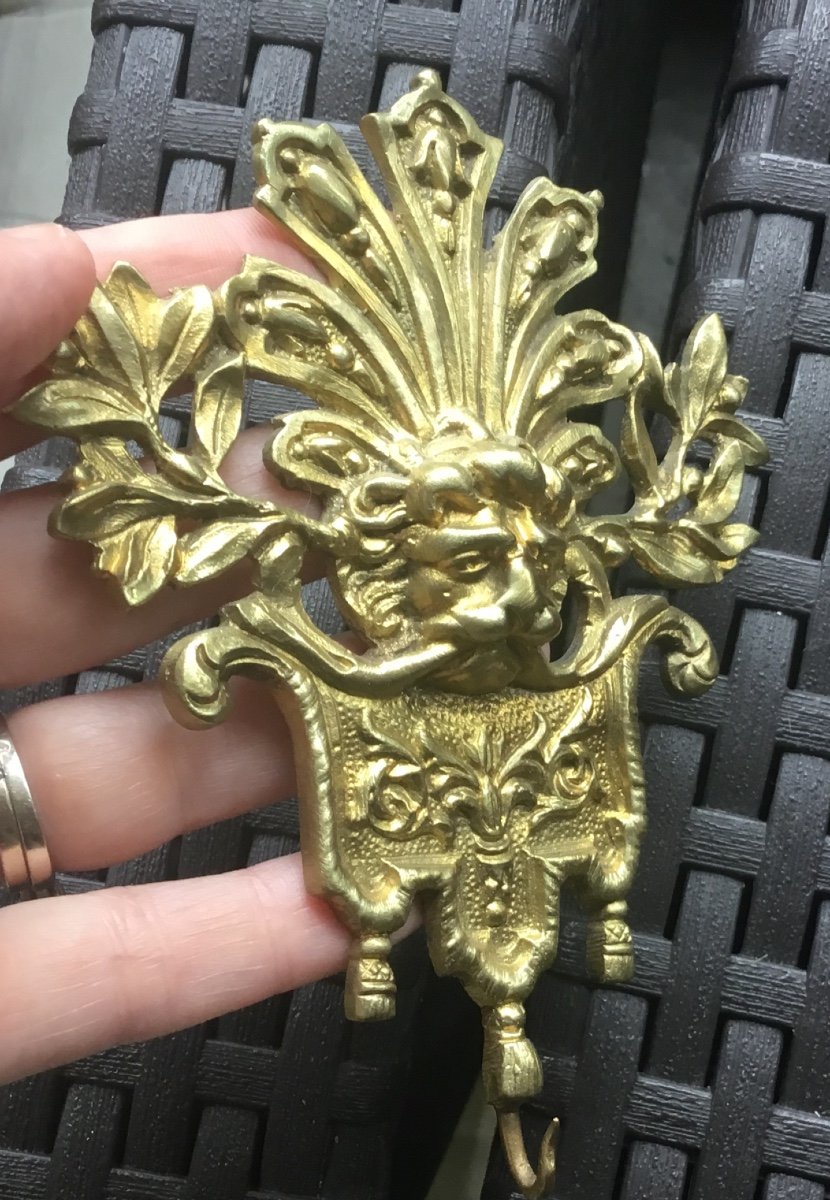 Miniature Gilt Bronze Attachment To Lion's Muzzle-photo-3