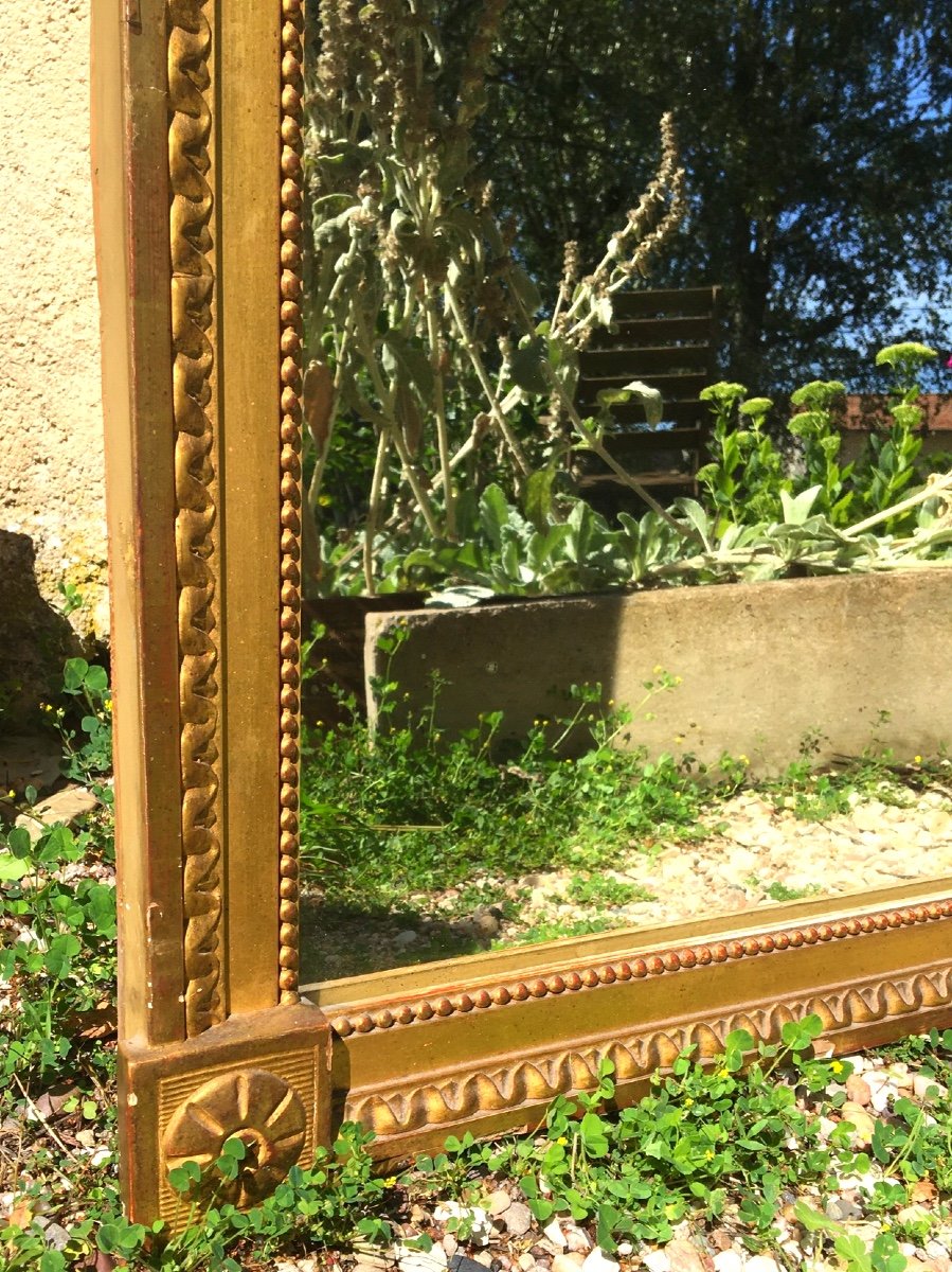 Fireplace Mirror In Golden Wood-photo-1