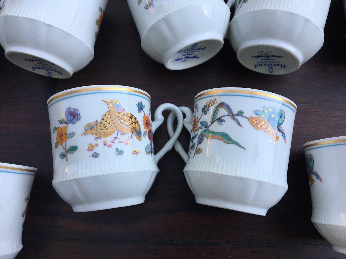 Haviland, Service Aux Cailles Complet X12 Dans Le Gout Kakiemon-photo-1