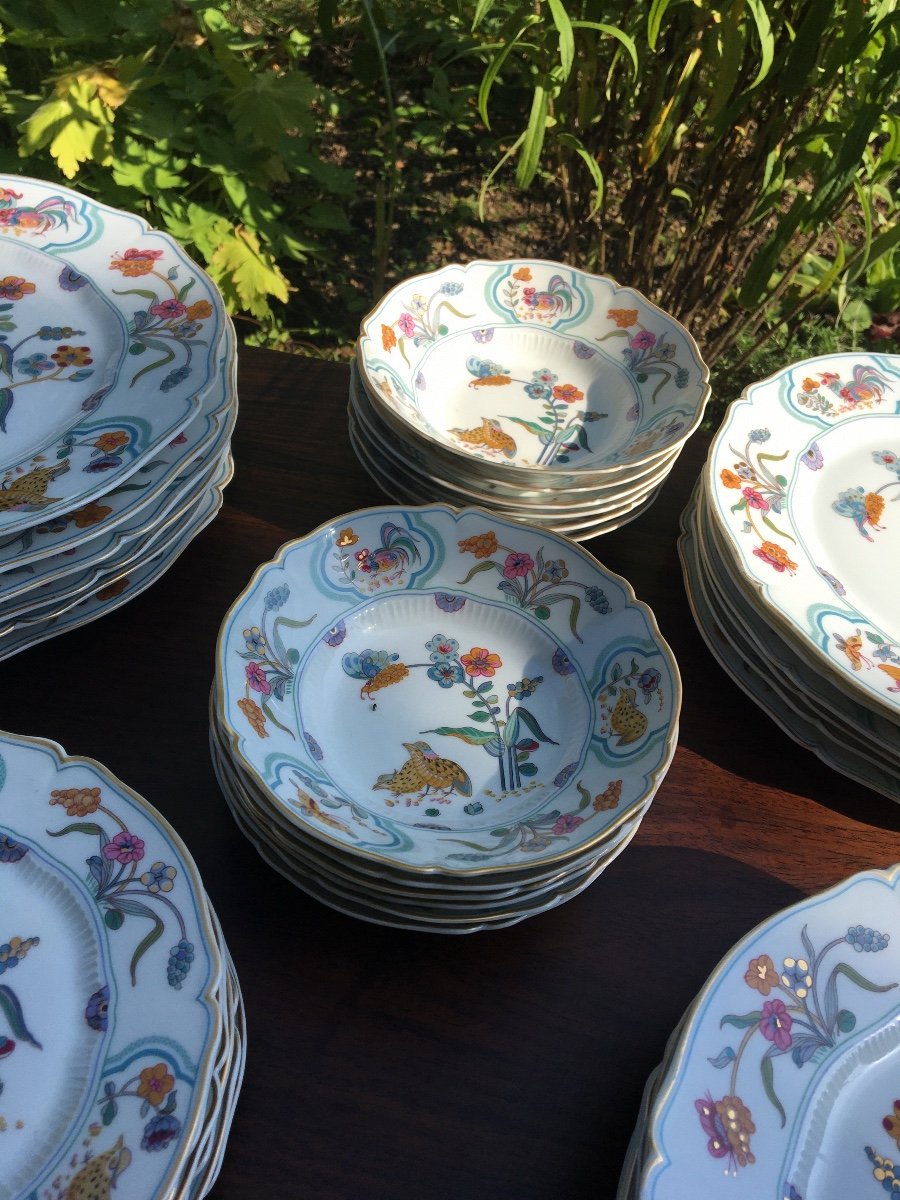 Haviland, Complete Quail Service X12 In The Kakiemon Flavor-photo-3