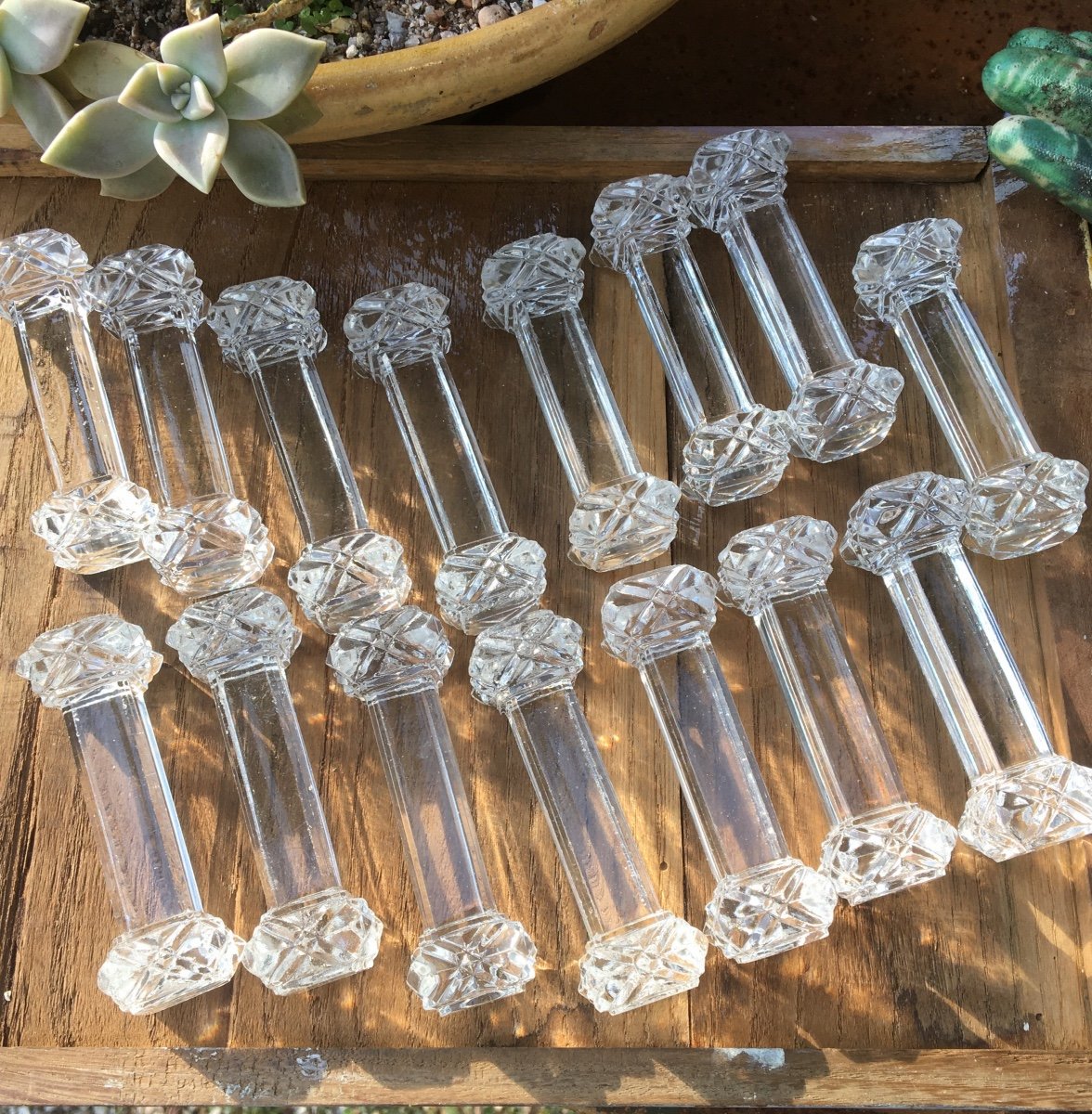 Suite Of 15 Crystal Knife Holders-photo-6