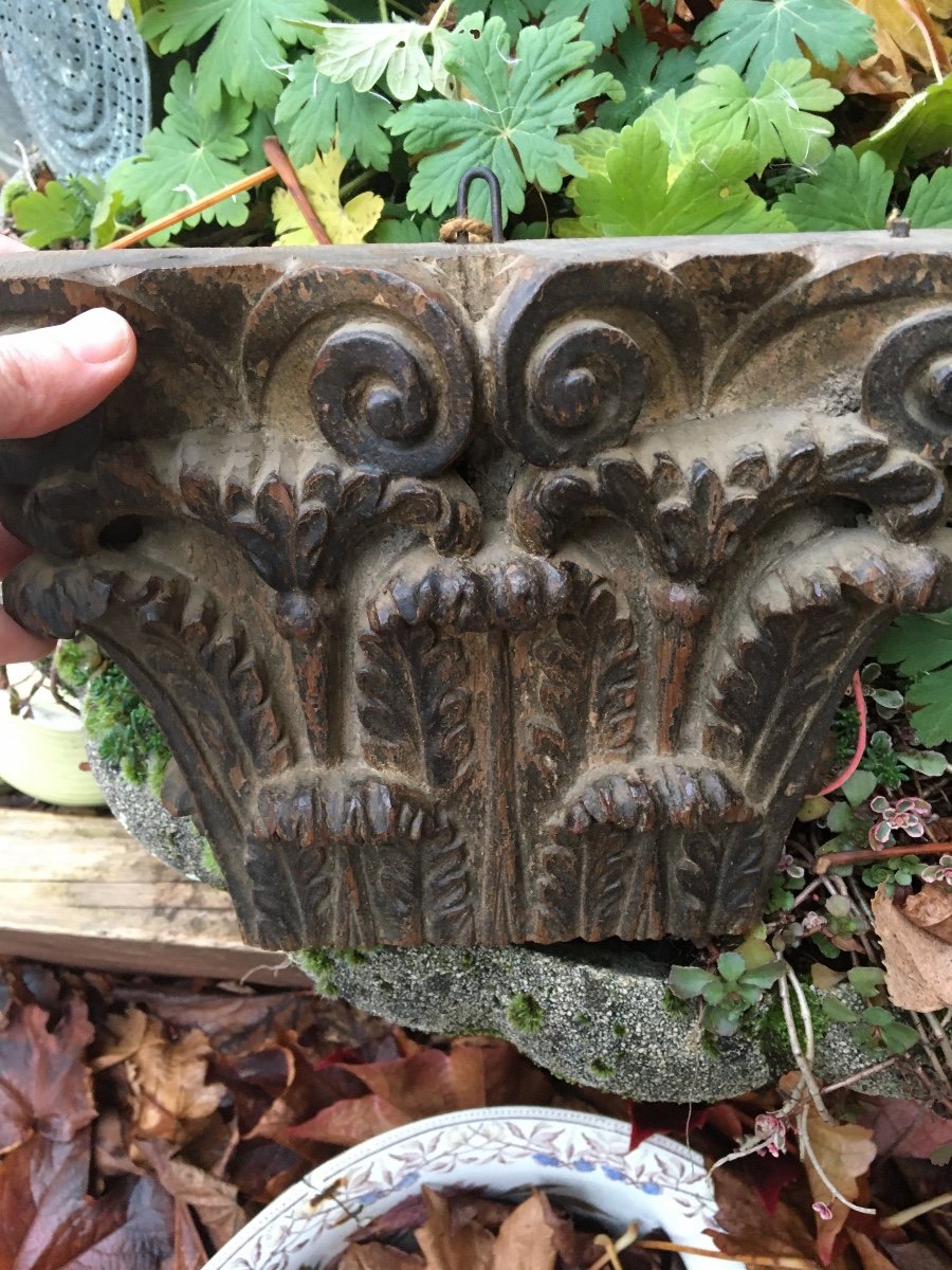 Small Carved Wooden Capital-photo-2