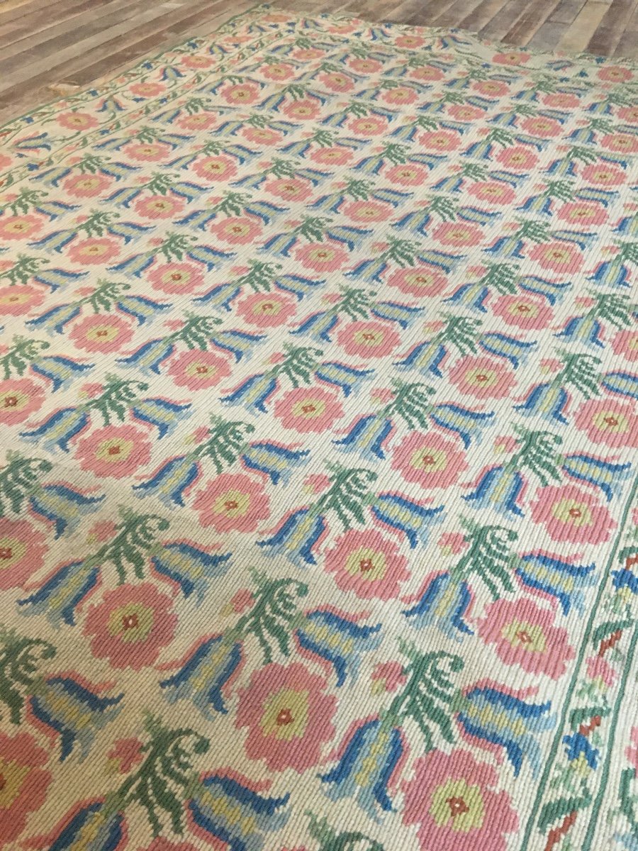 Tapis Au Point à Décor Floral vers 1900-photo-6