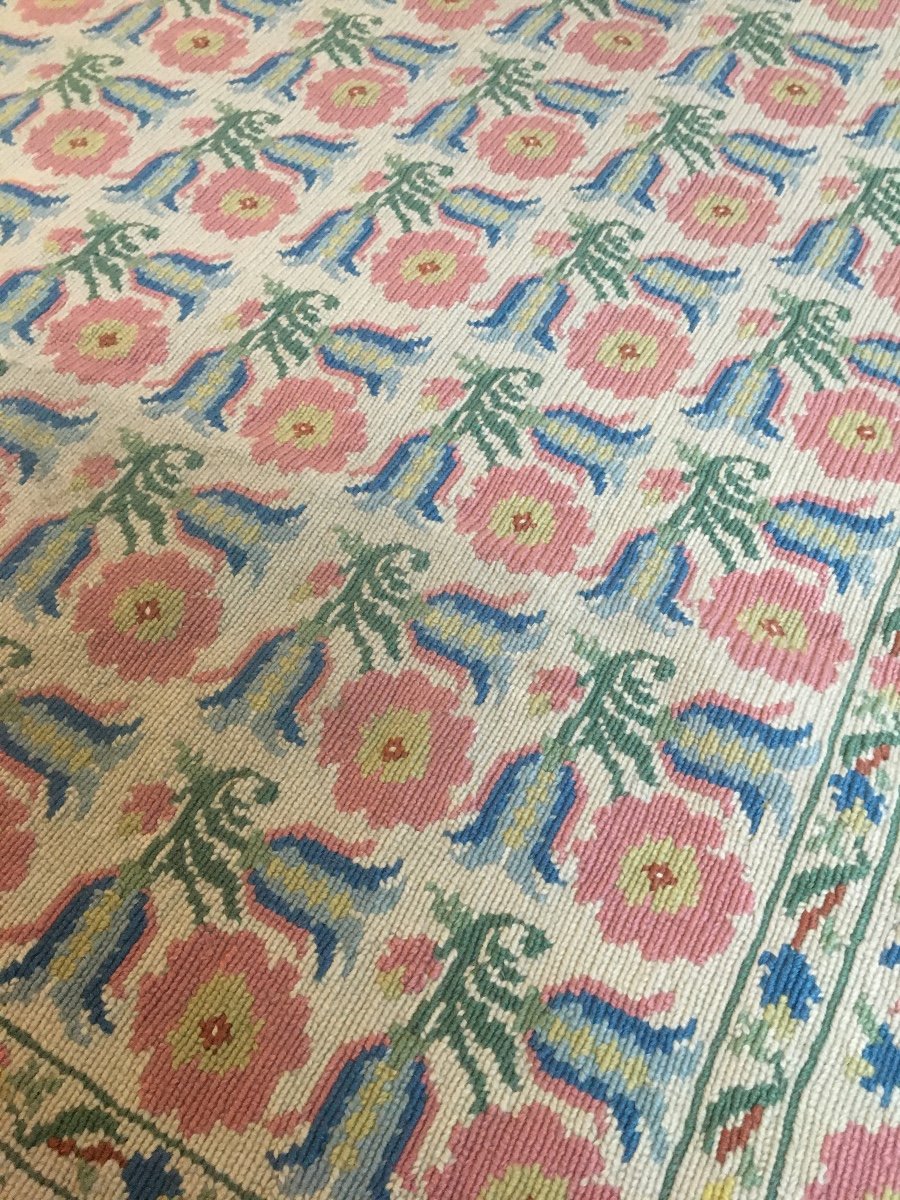 Tapis Au Point à Décor Floral vers 1900-photo-7