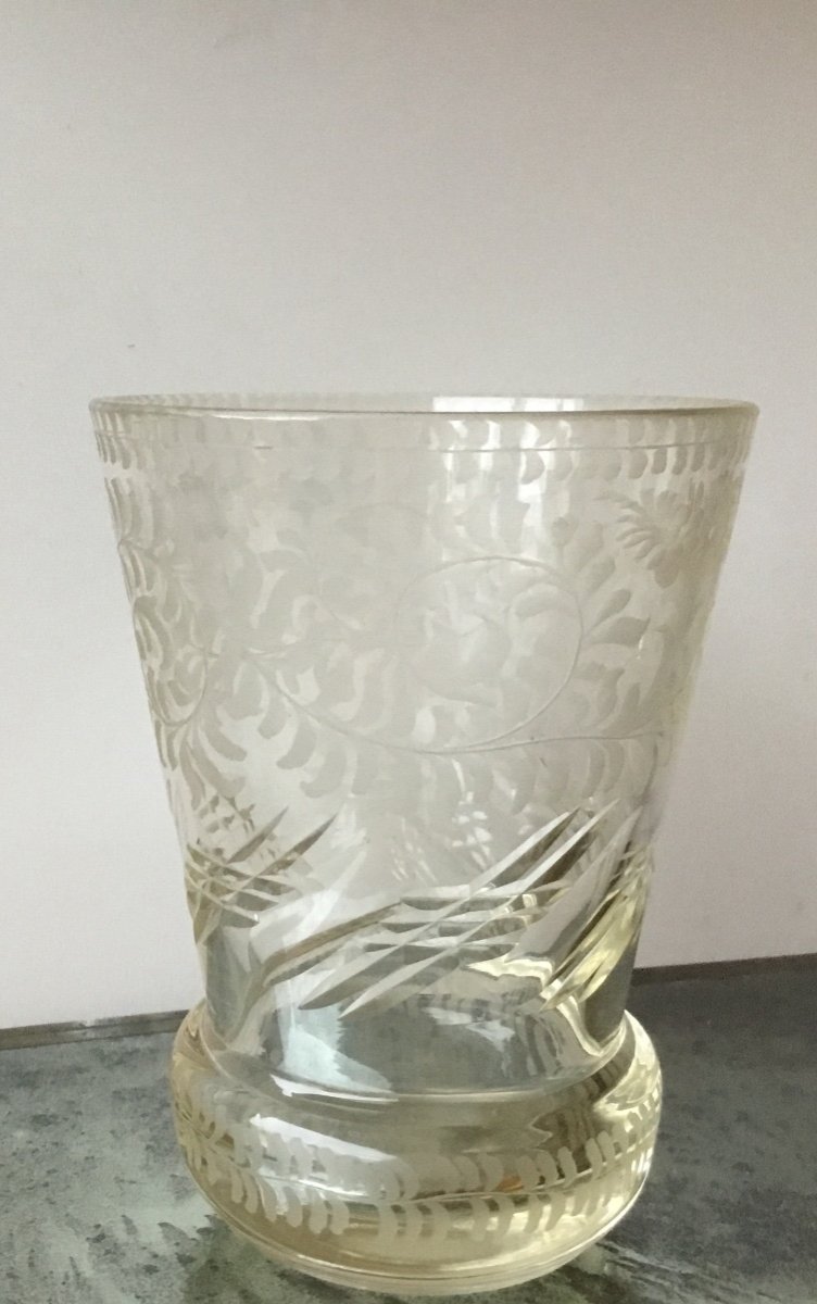 Vase En Cristal Gravé De Corne D’abondance -photo-2