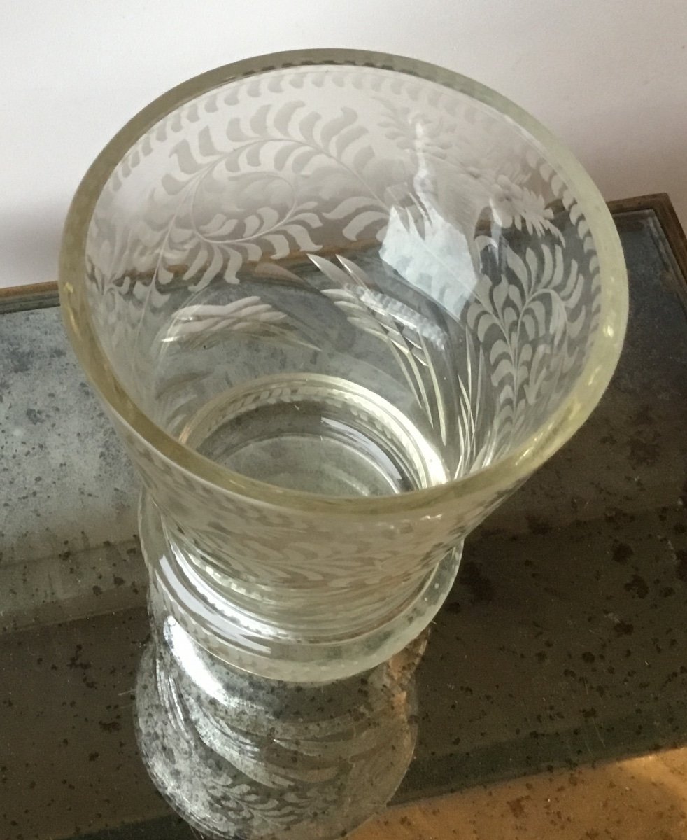 Vase En Cristal Gravé De Corne D’abondance -photo-1