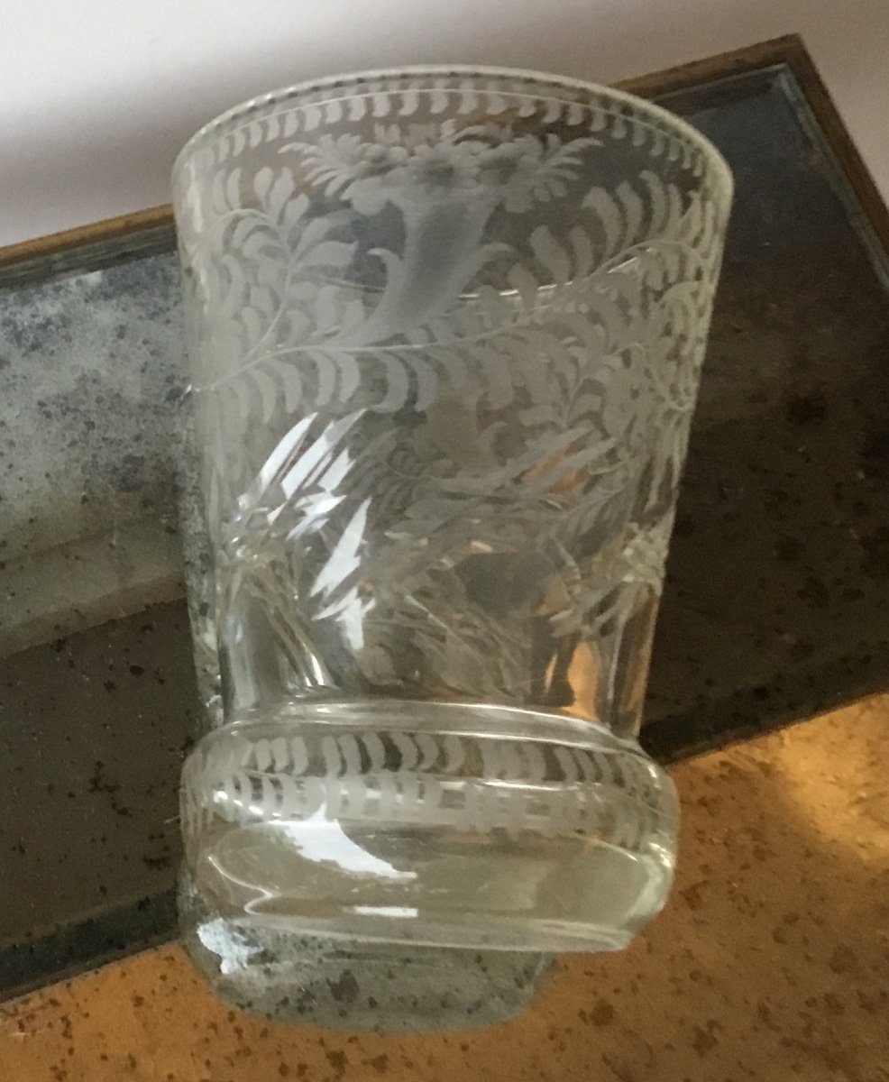 Crystal Vase Engraved With Cornucopia-photo-2