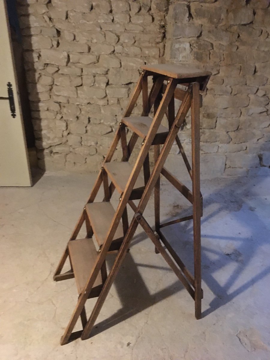 Oak Library Or Workshop Stepladder-photo-3