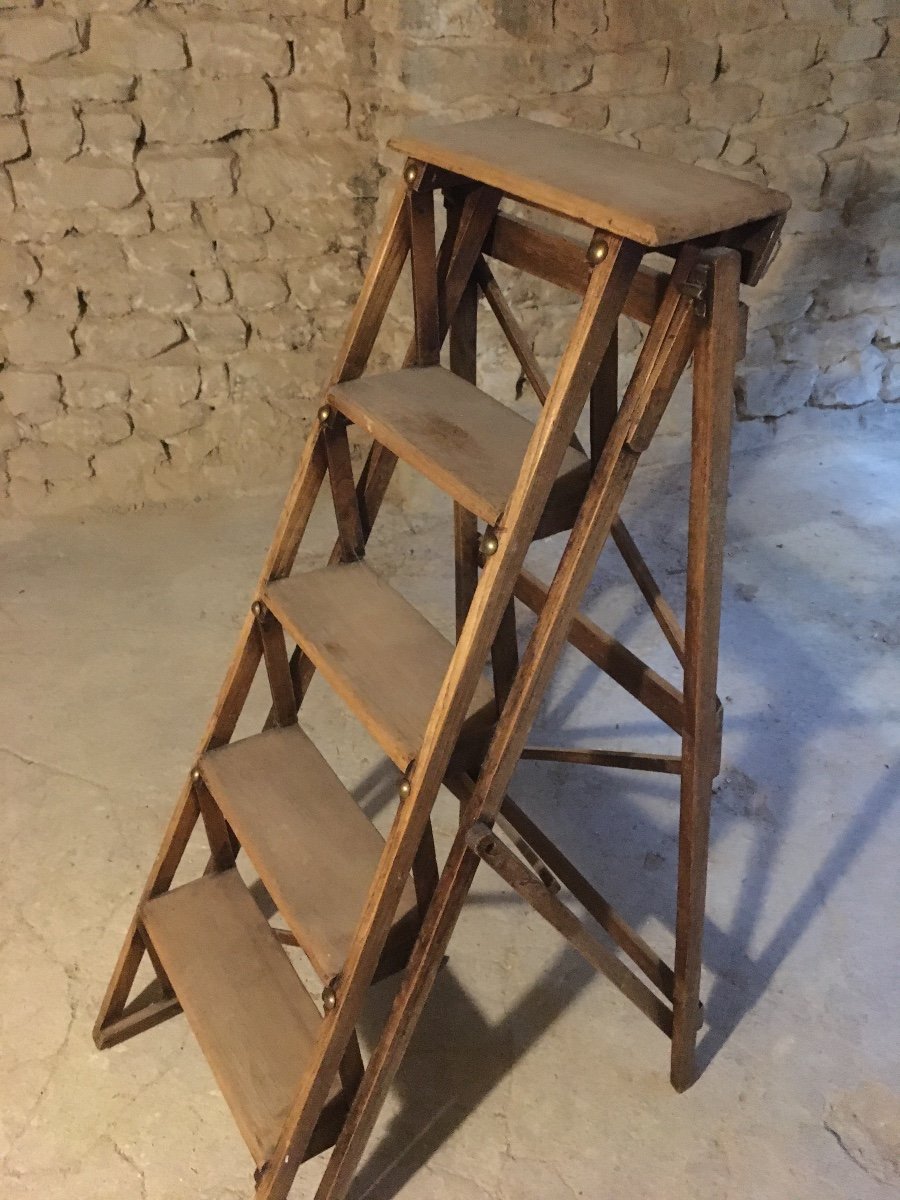 Oak Library Or Workshop Stepladder-photo-4