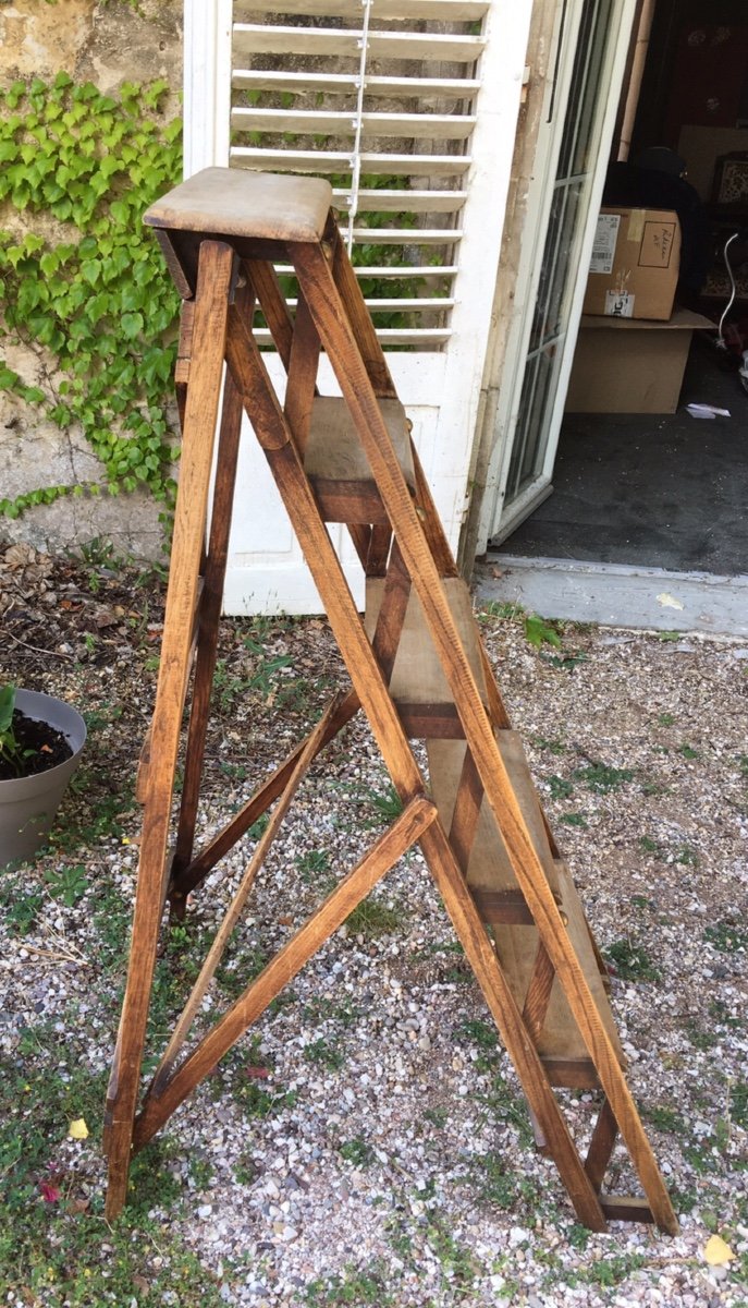 Oak Library Or Workshop Stepladder-photo-2