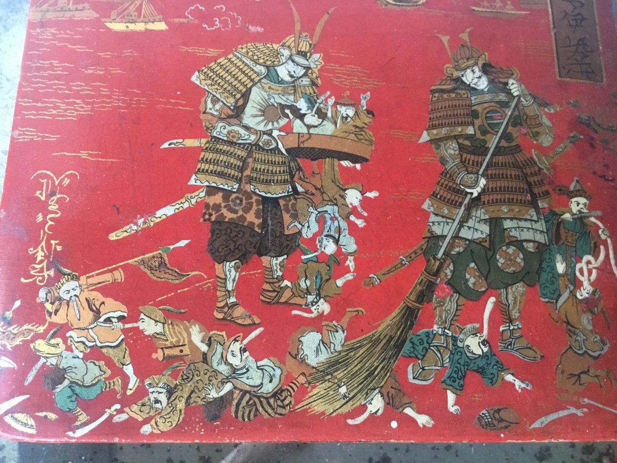 Coffret Japonais Humoristique Aux Samouraïs, Signé-photo-1