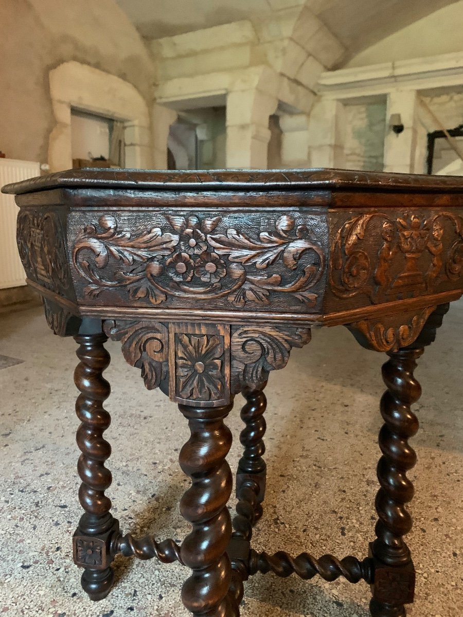 Neo Renaissance Style Pedestal Table With Putti -photo-2