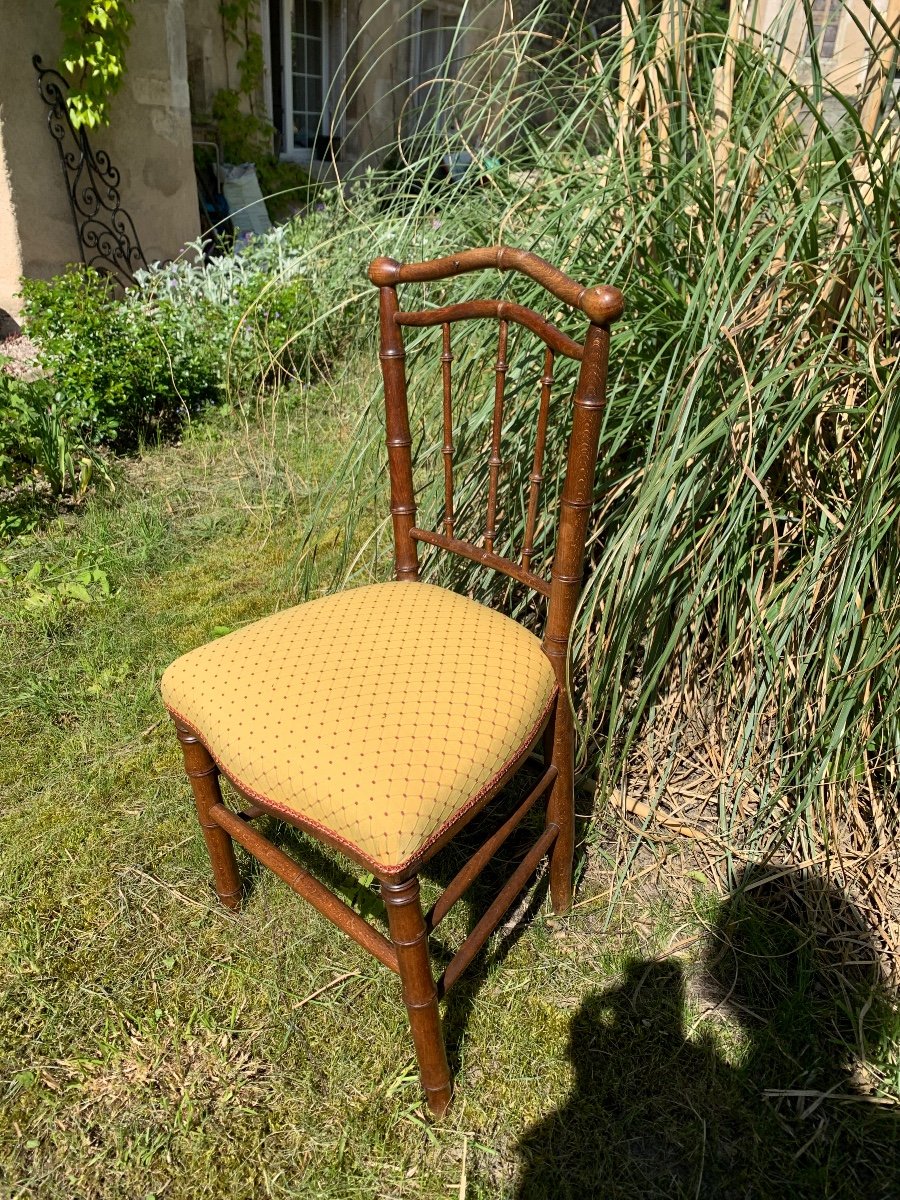 Petite Chaise En Bois Façon Bambou -photo-2