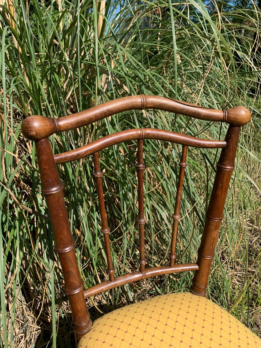 Petite Chaise En Bois Façon Bambou -photo-4