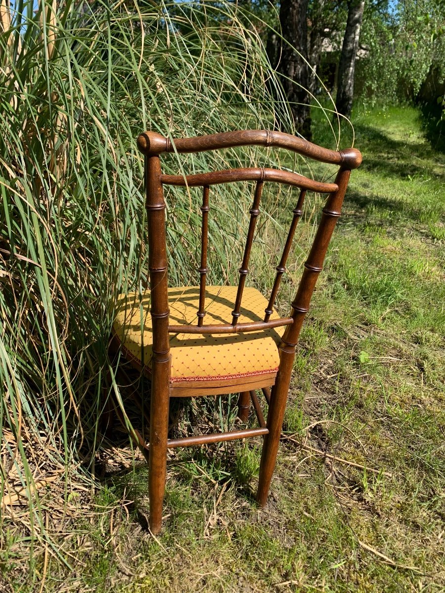 Petite Chaise En Bois Façon Bambou -photo-5