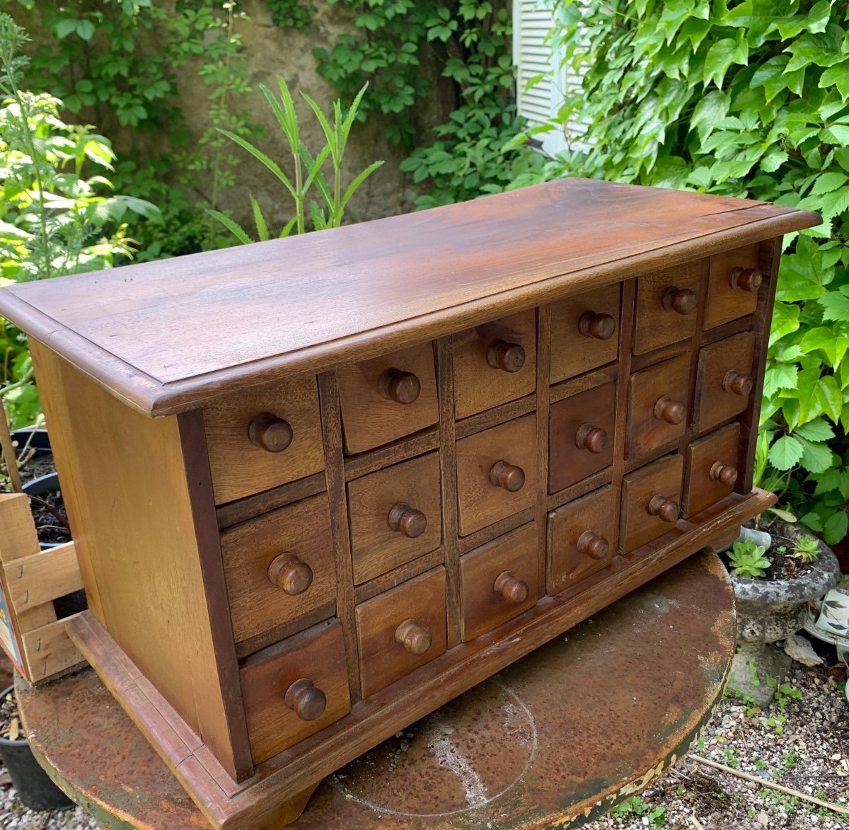 Small Trade Furniture With 18 Drawers, 19th Century -photo-3