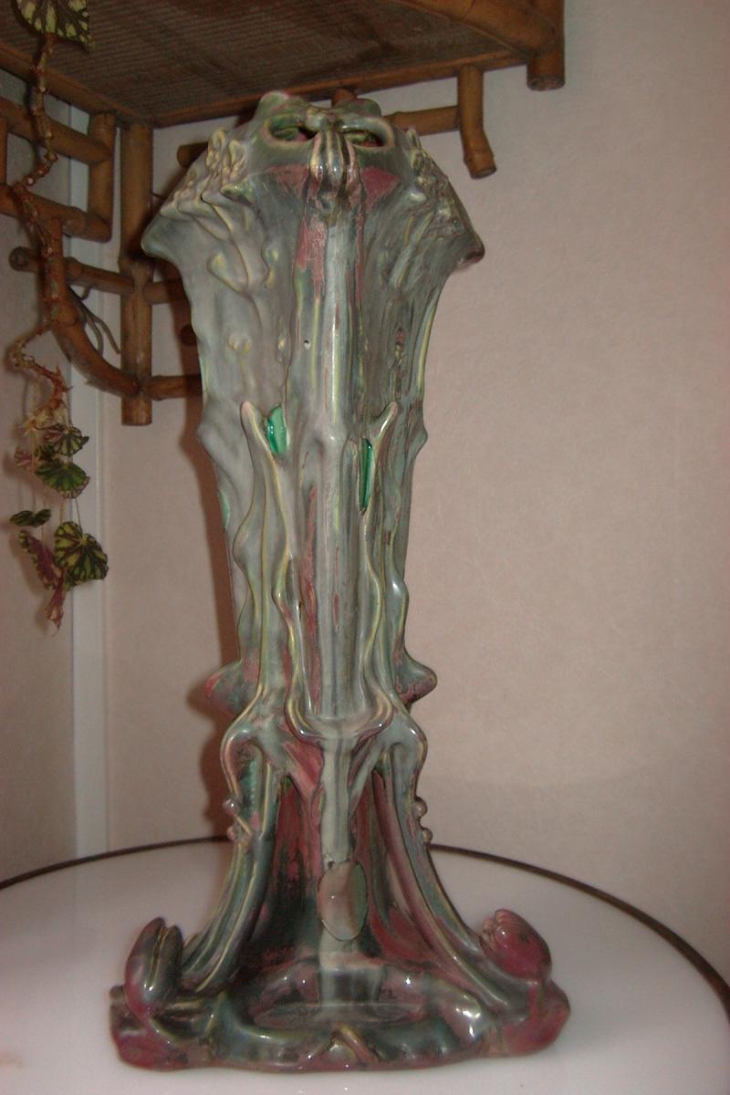 Majorelle Art Nouveau Vase And Bussières Lily-photo-4
