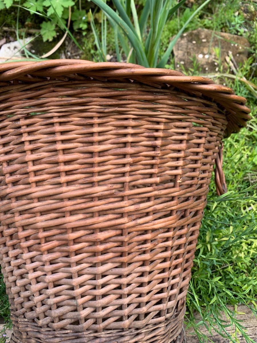 Folk Art Large Woven Basket -photo-2