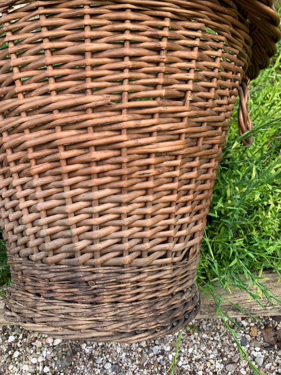 Folk Art Large Woven Basket -photo-3