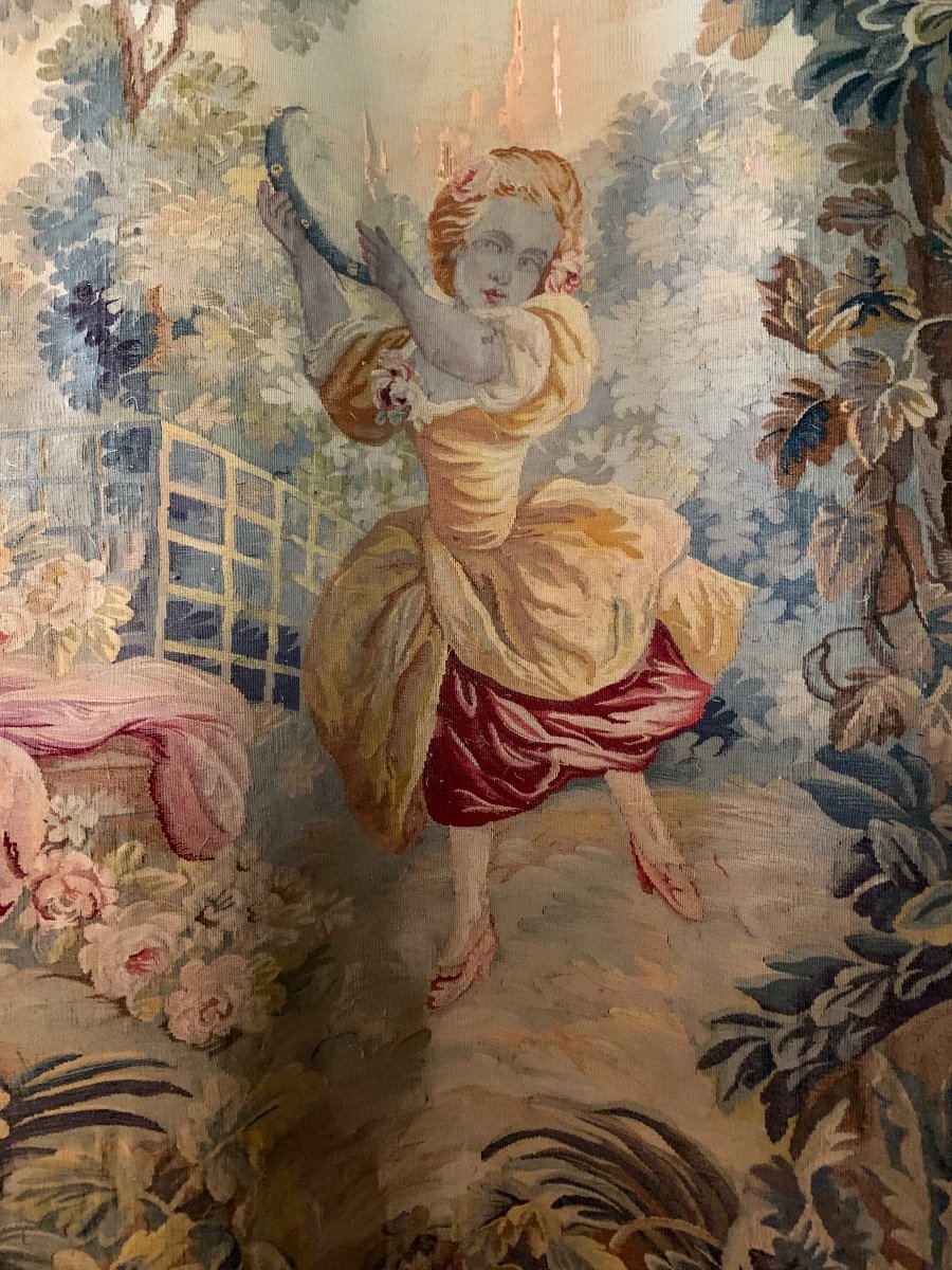 Tapestry The Young Girl With The Tambourine, 18th Century -photo-3