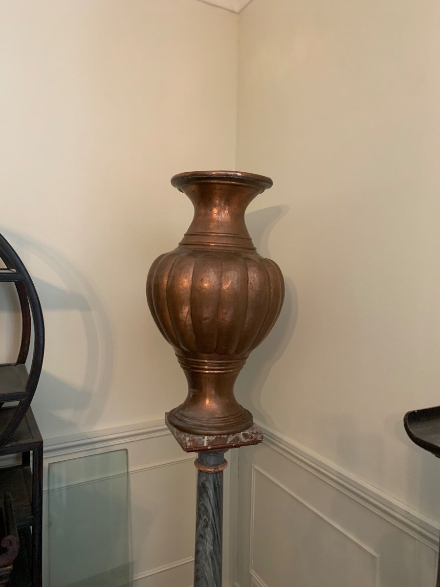 Very Large Pansu Vase In Copper, 19th Century -photo-2