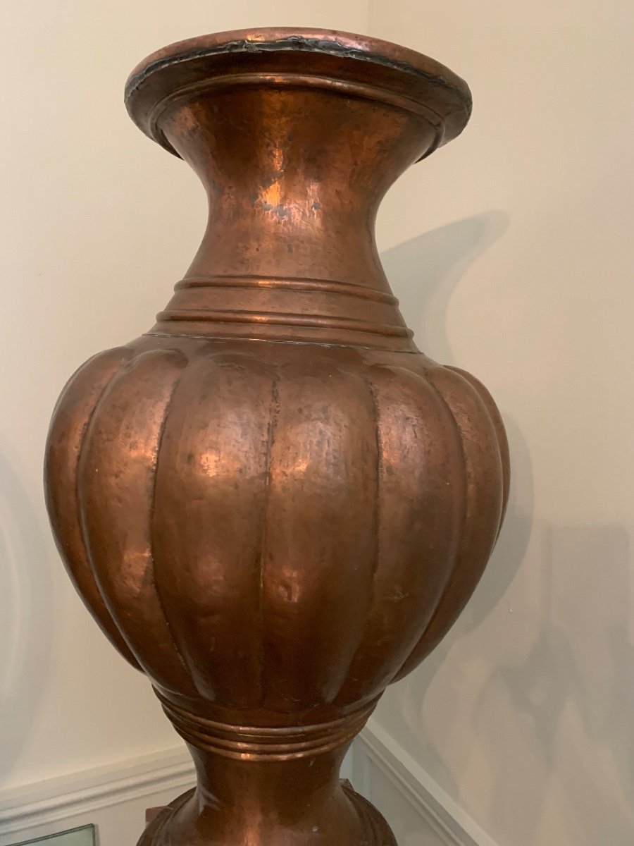 Very Large Pansu Vase In Copper, 19th Century -photo-3