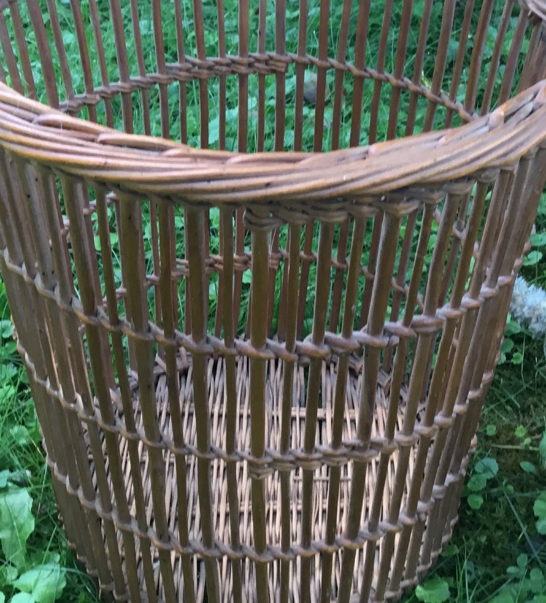 Large Woven Wicker Wastebasket -photo-6