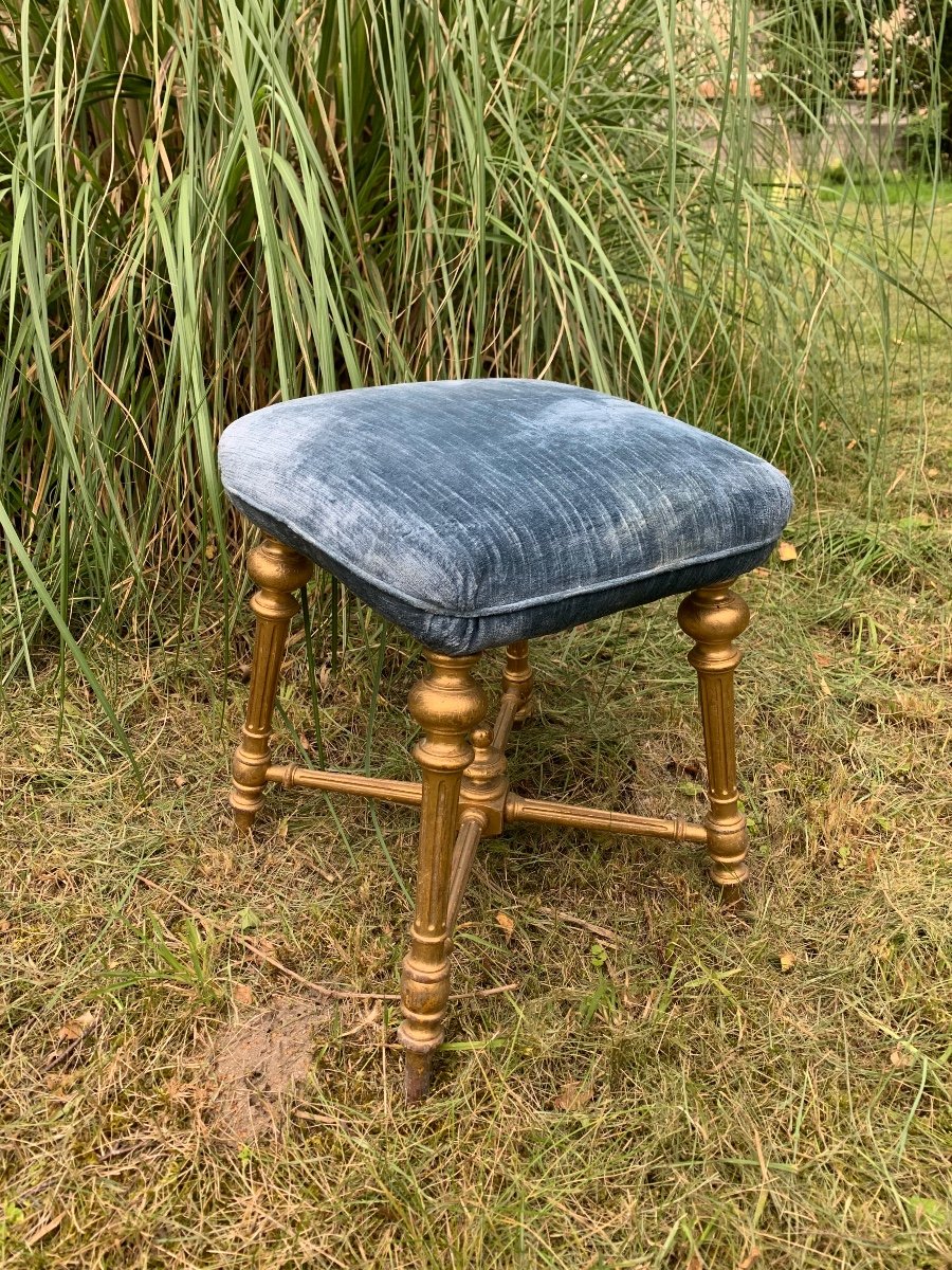 Tabouret En Bois Doré Et Velours, Napoléon III -photo-7