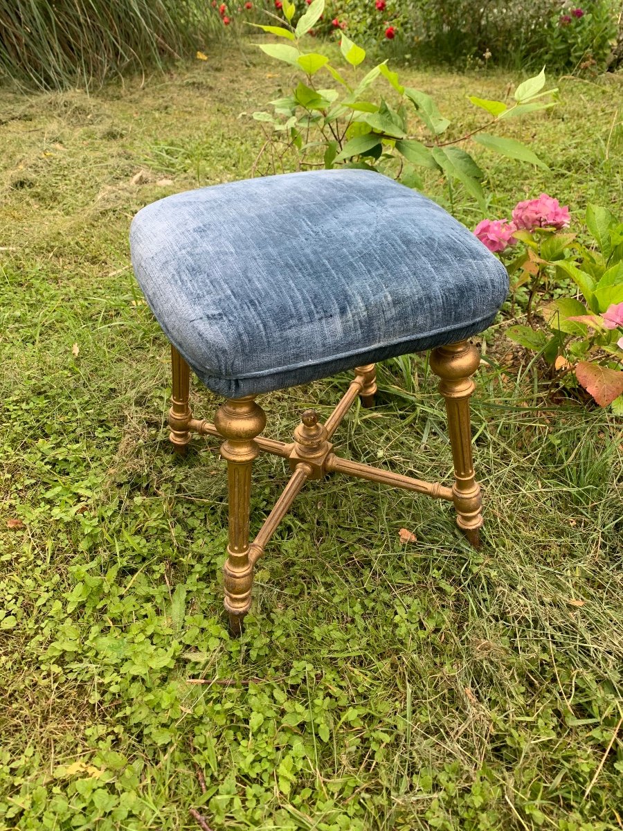 Tabouret En Bois Doré Et Velours, Napoléon III -photo-8