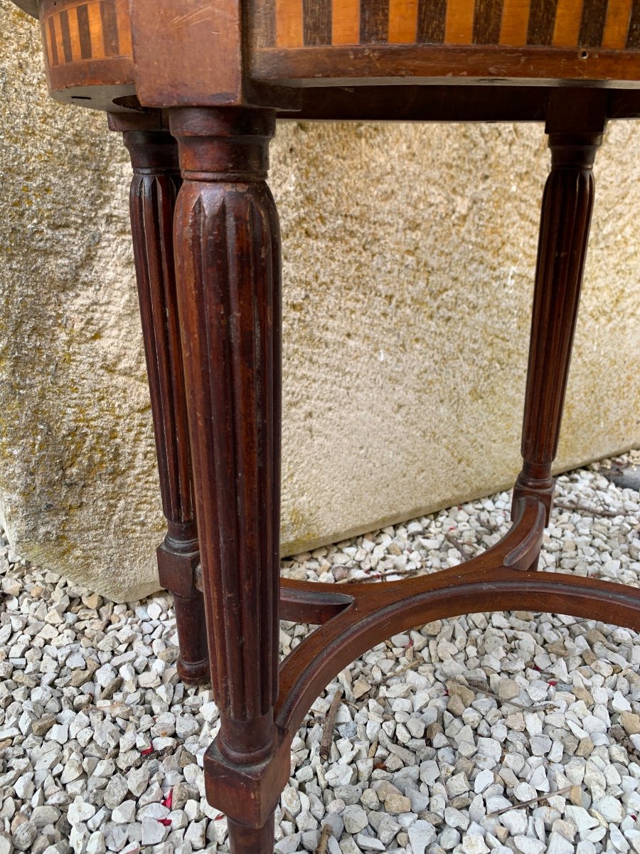 Tabouret De Style Louis XVI Marqueté-photo-3