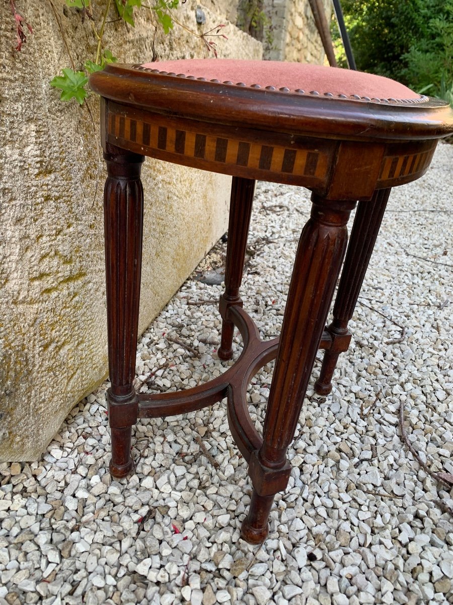 Tabouret De Style Louis XVI Marqueté-photo-7