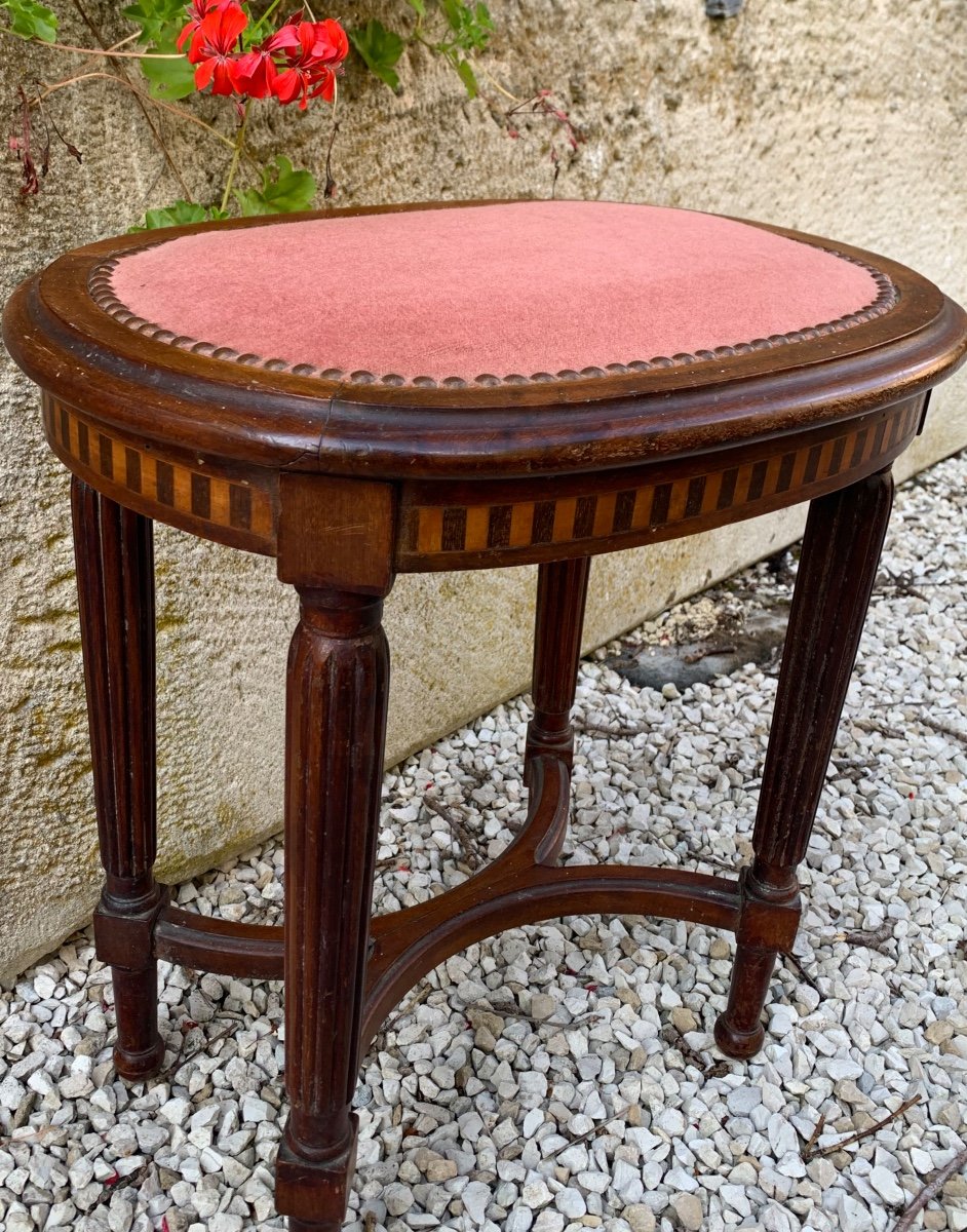 Tabouret De Style Louis XVI Marqueté