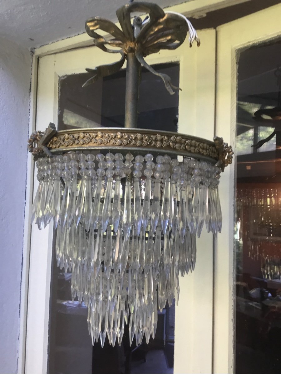 Small Chandeliers With Cascading Crystal Tassels -photo-2