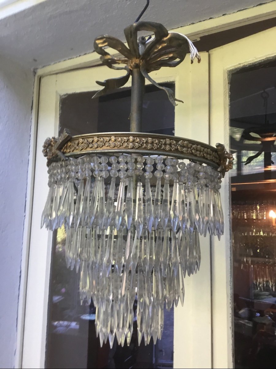 Small Chandeliers With Cascading Crystal Tassels -photo-3