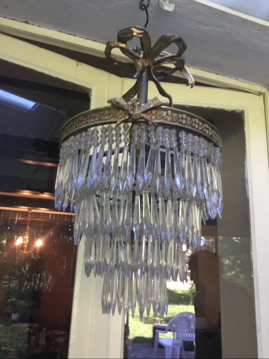 Small Chandeliers With Cascading Crystal Tassels -photo-3