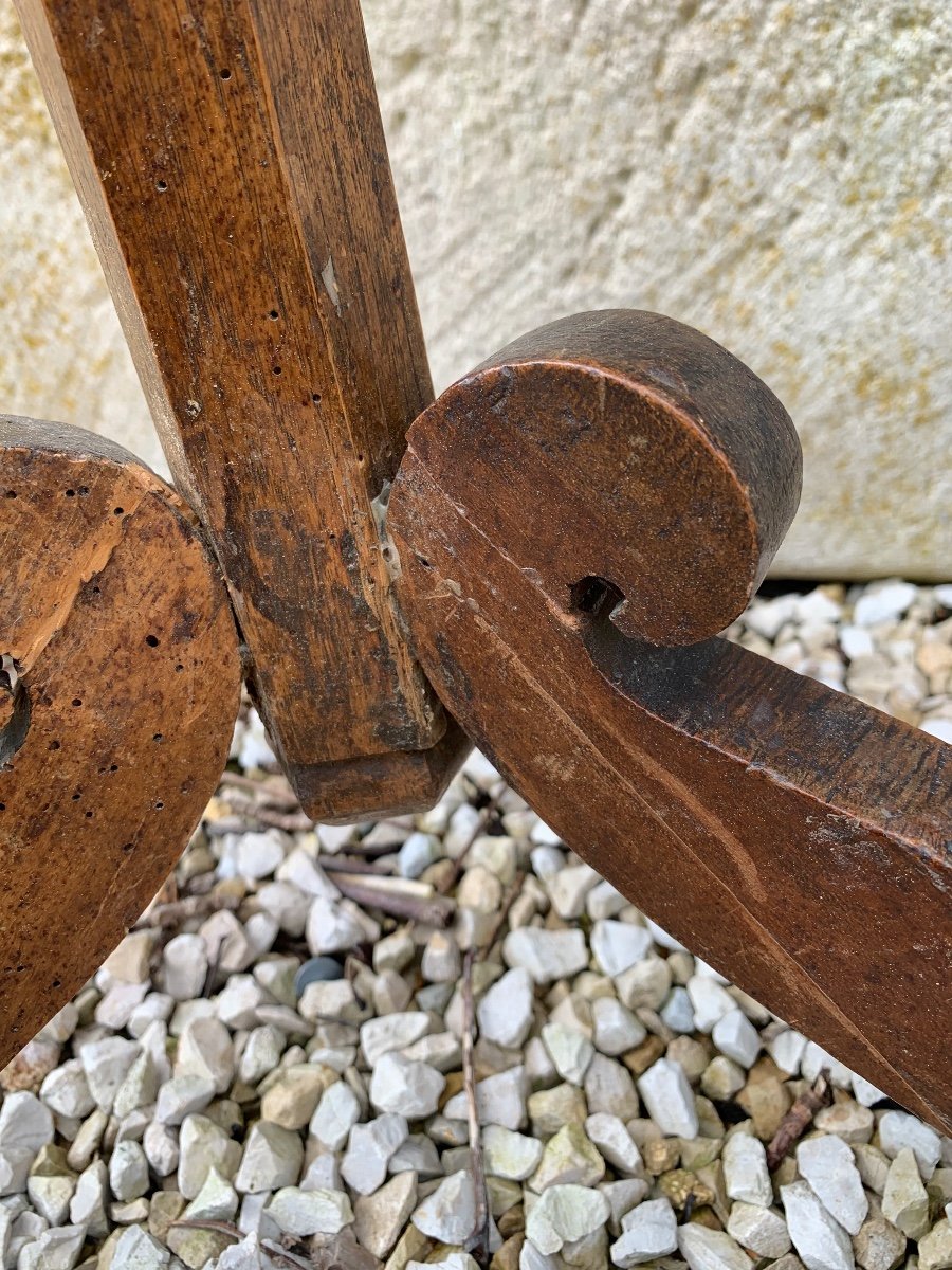 Very Small Natural Wood Side Table -photo-6