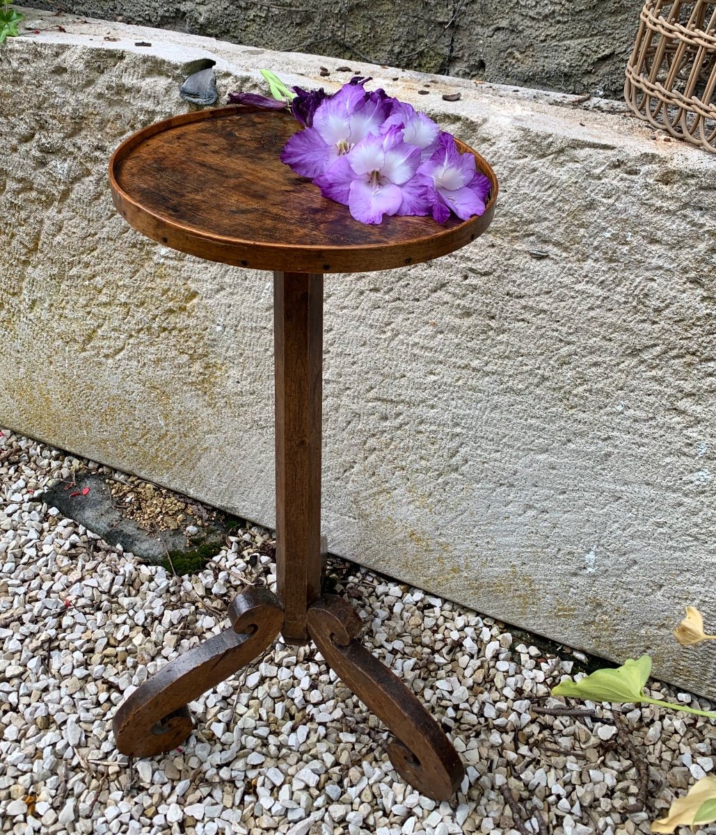 Very Small Natural Wood Side Table 