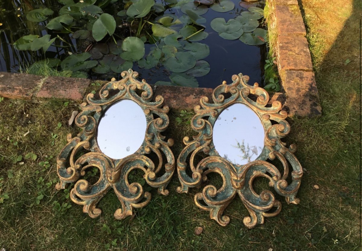 Pair Of Italian Rococo Style Mirrors-photo-1