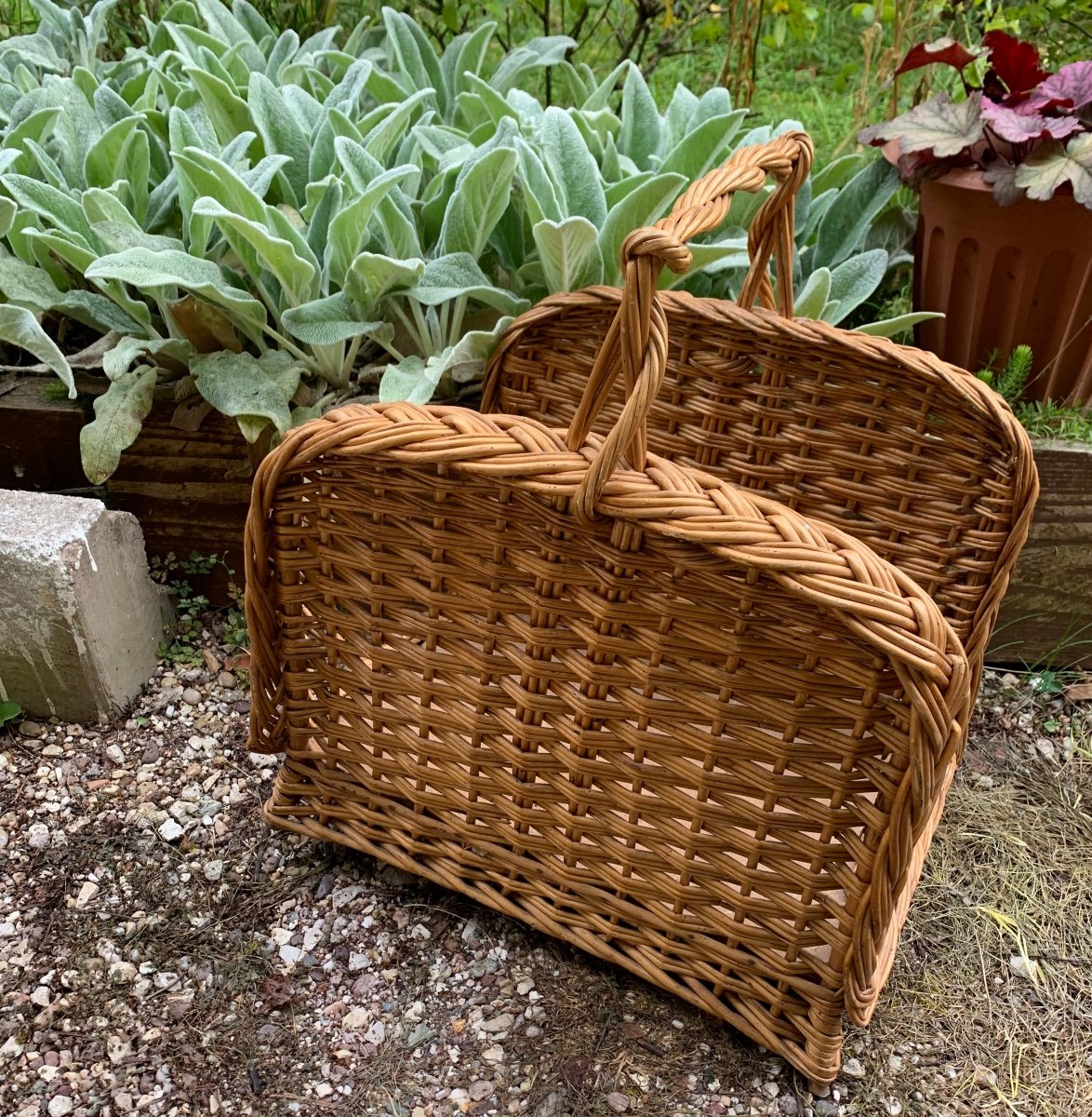 Panier à Bûches En Osier Tressé-photo-5